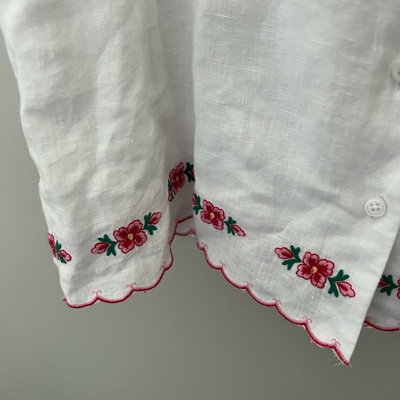 J. Crew White Mini Dress with Pink Floral Embroidery - Picture 9 of 12